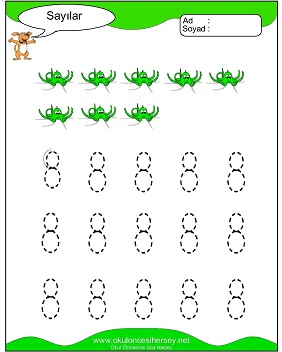okul öncesi 1 sayısı çizgi çalışması